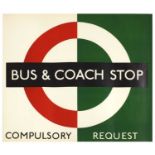 LONDON TRANSPORT BUS AND COACH STOP COMPULSORY STOP POSTER