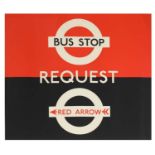 LONDON TRANSPORT BUS STOP REQUEST RED ARROW