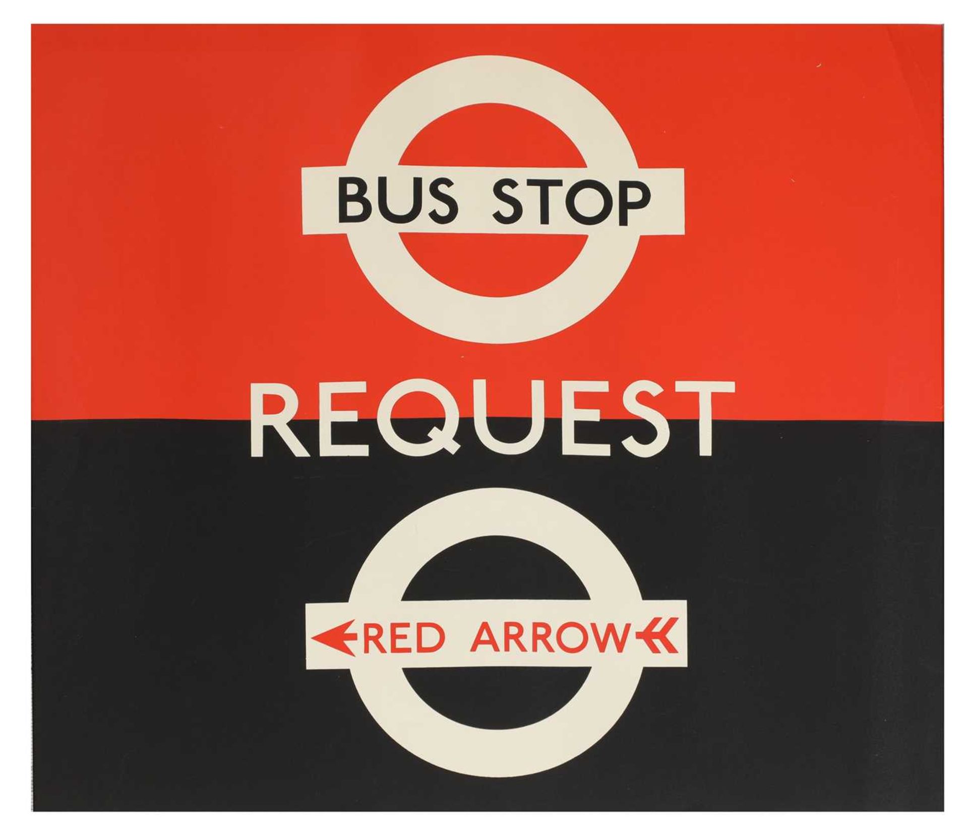 LONDON TRANSPORT BUS STOP REQUEST RED ARROW