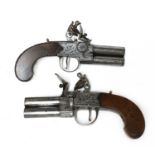 A PAIR OF LONDON FLINTLOCK POCKET PISTOLS,