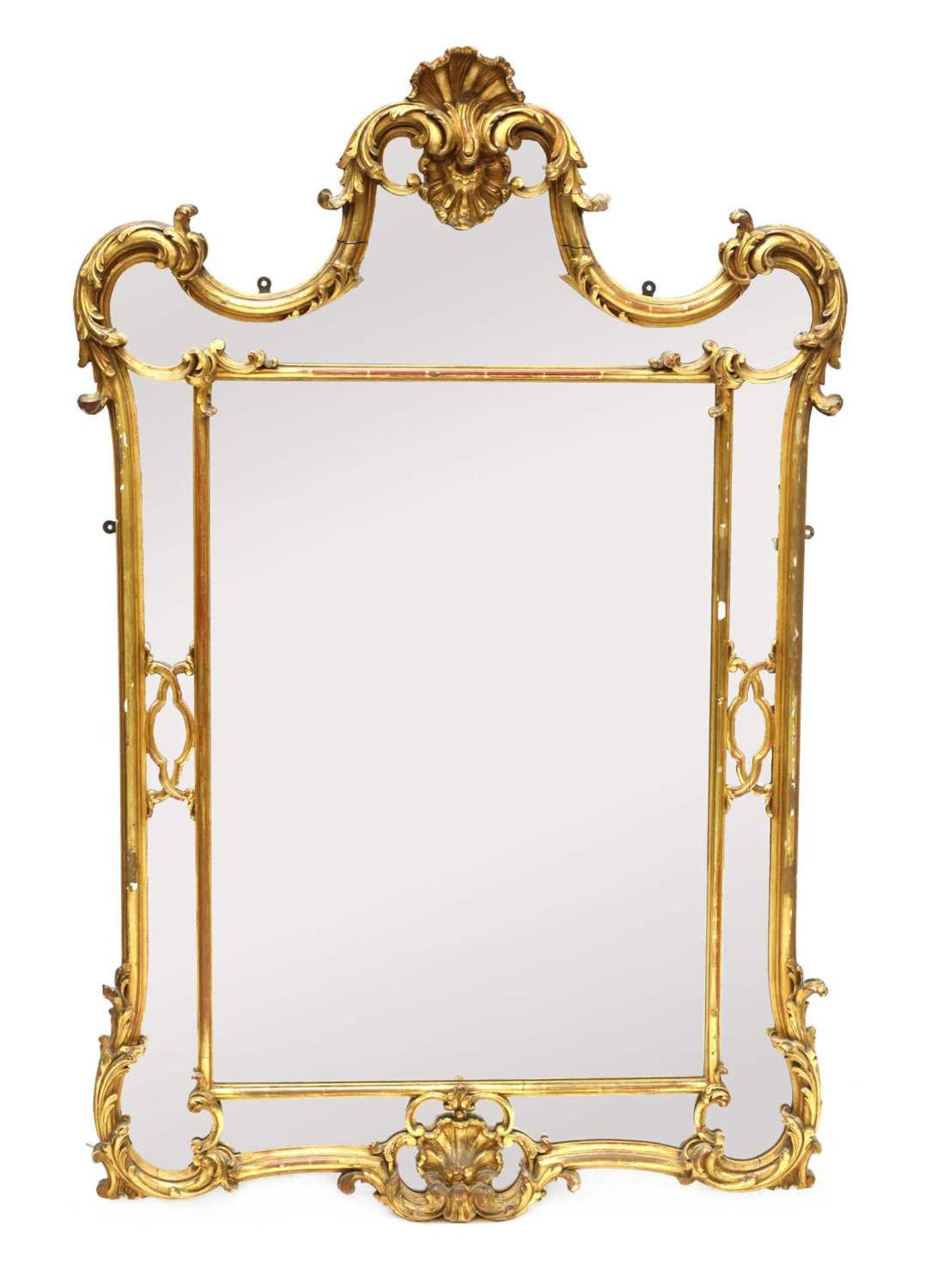 A George III-style giltwood framed pier glass,