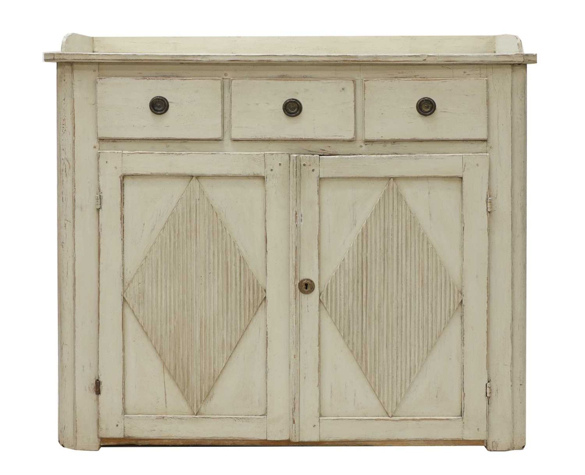 A Gustavian painted dresser,