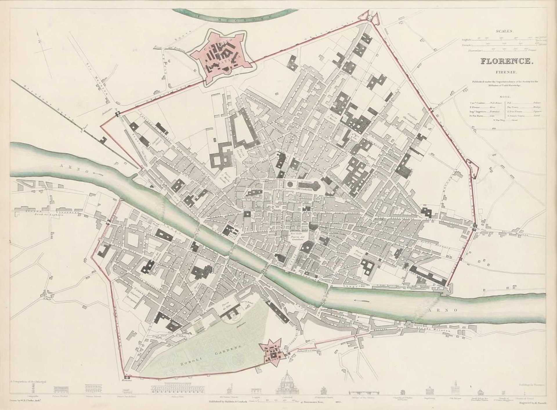 Four maps of Italian cities