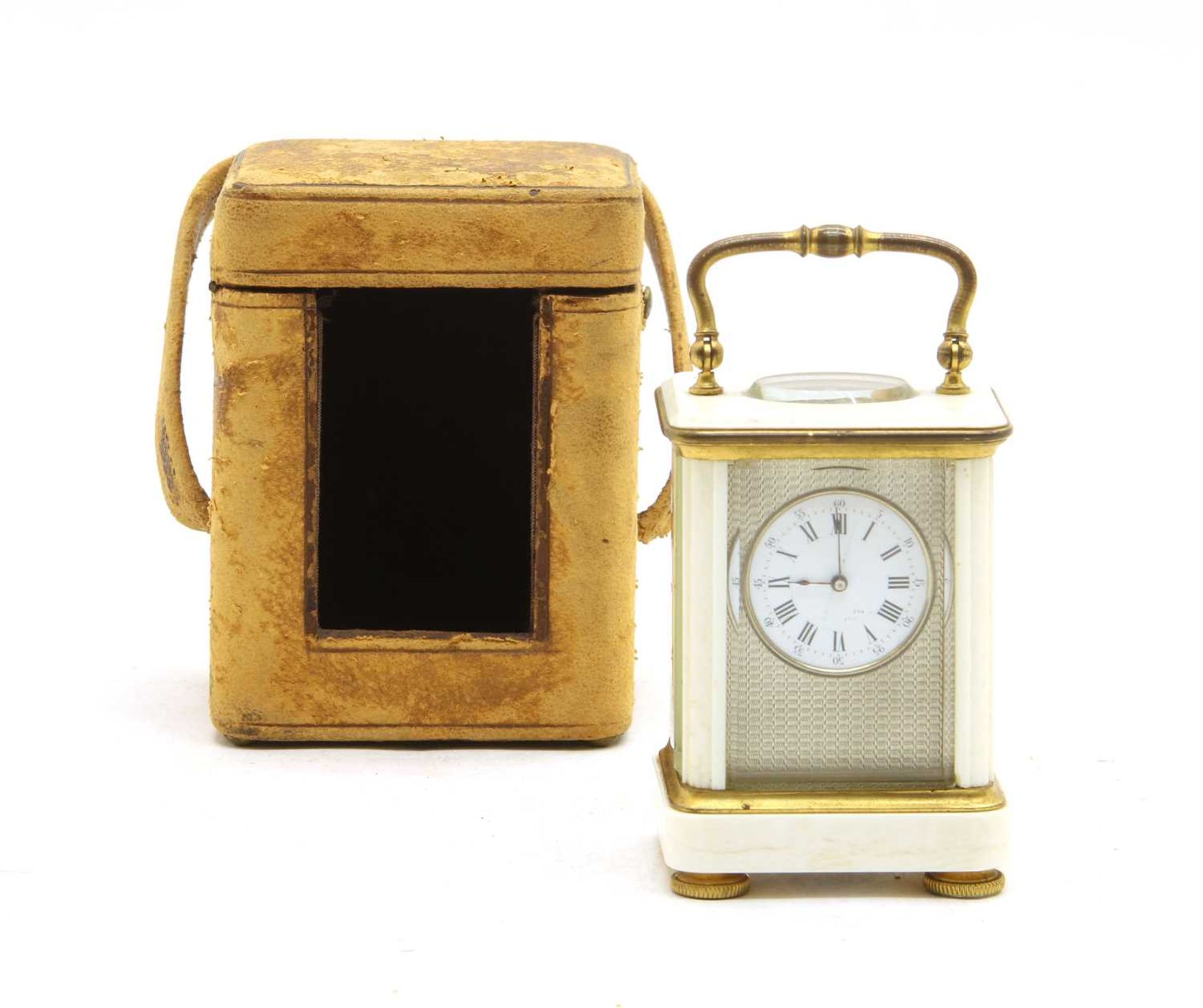 A brass and ivory miniature carriage clock, - Image 3 of 19