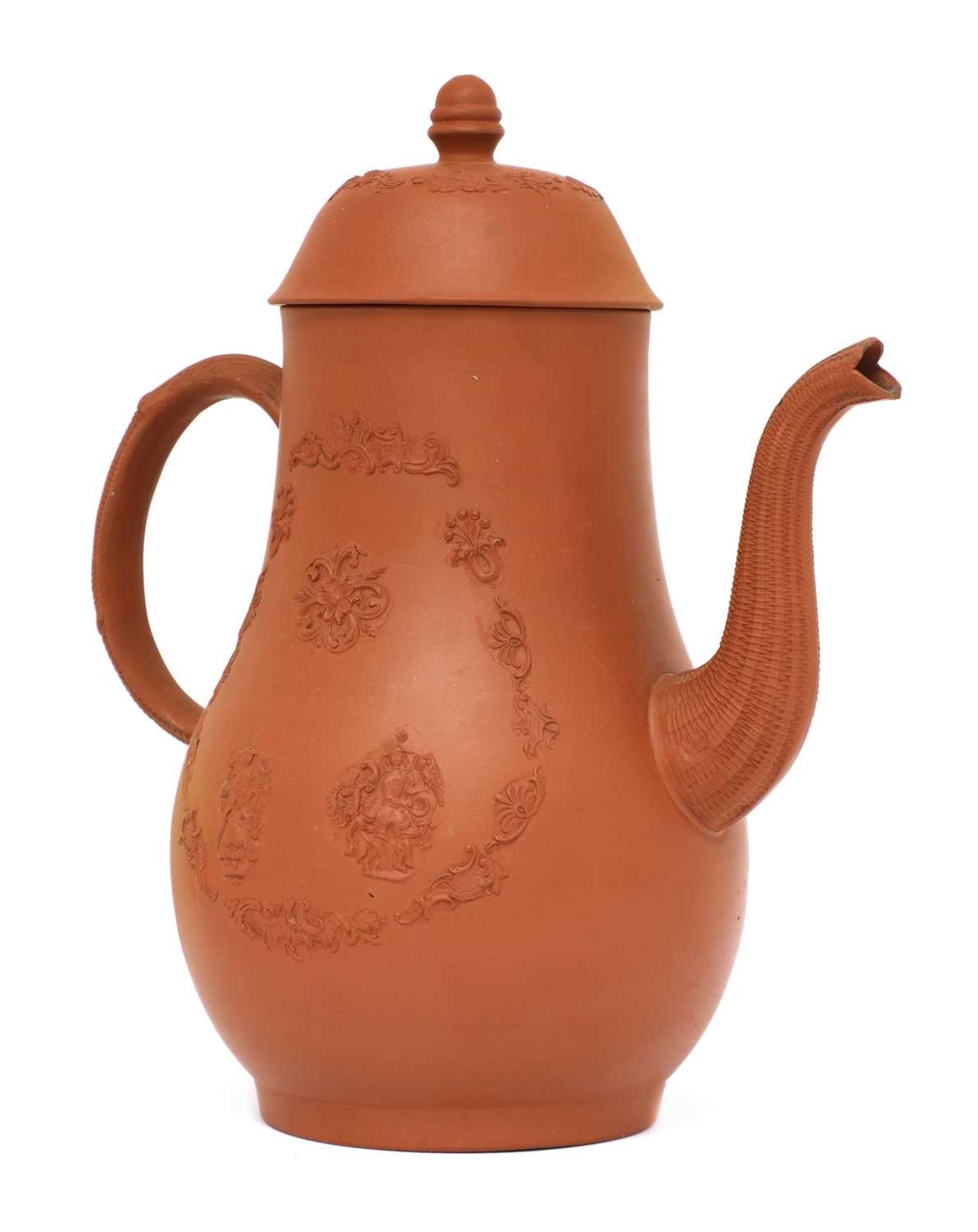 A Staffordshire redware large baluster-shaped coffee pot and domed cover, - Image 2 of 4