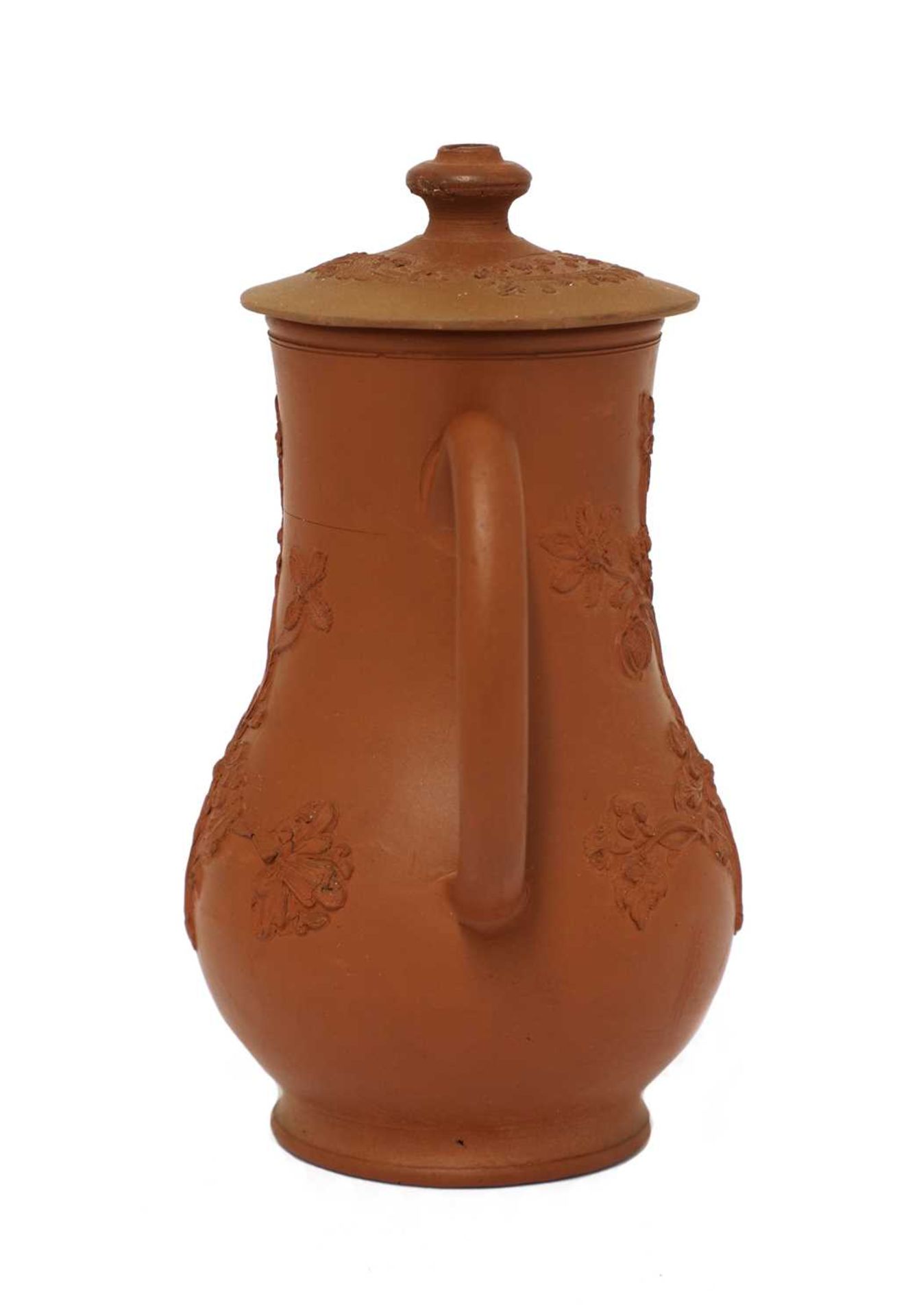 A Staffordshire redware small baluster-shaped coffee pot and associated cover, - Image 2 of 4