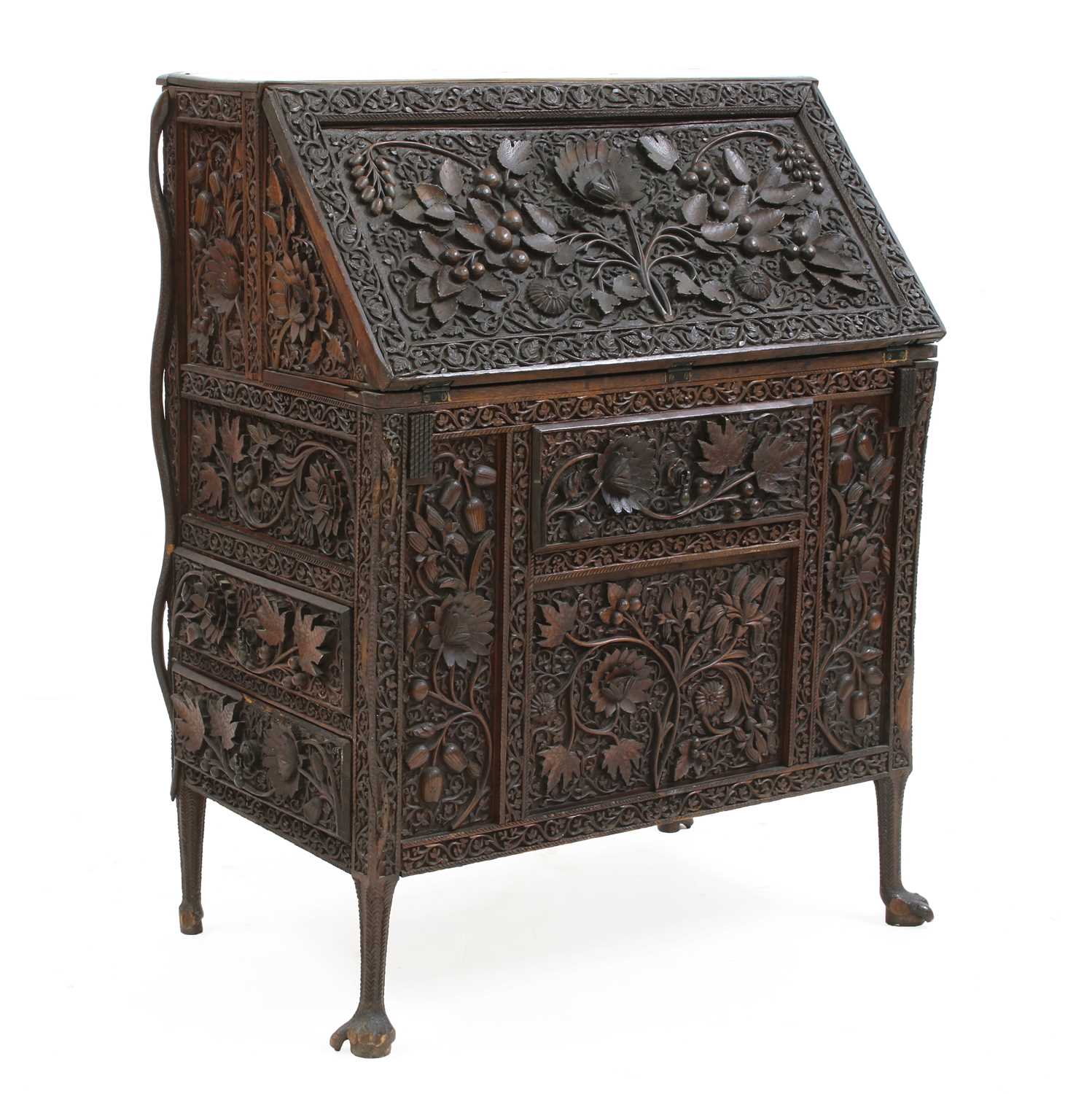 An Anglo-Indian rosewood bureau,