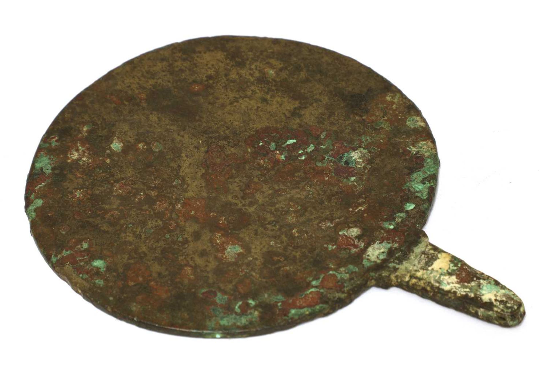 A bronze and ivory mirror, - Image 2 of 3