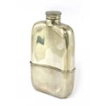 A George V silver spirit flask,
