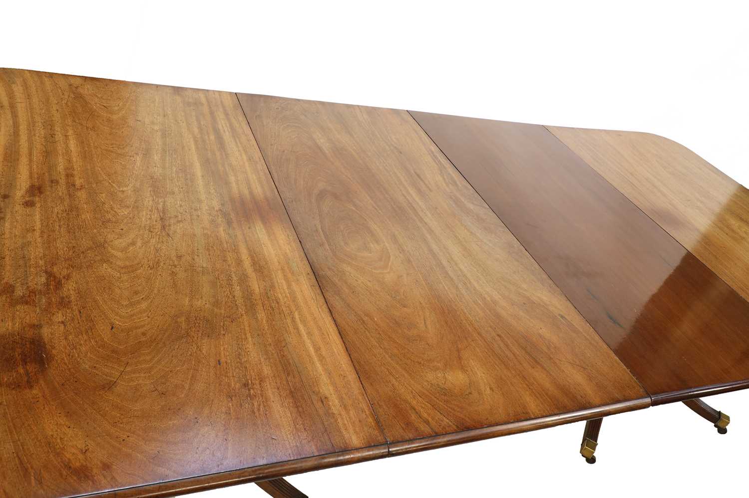 A George III-style mahogany twin pedestal dining table, - Image 2 of 2