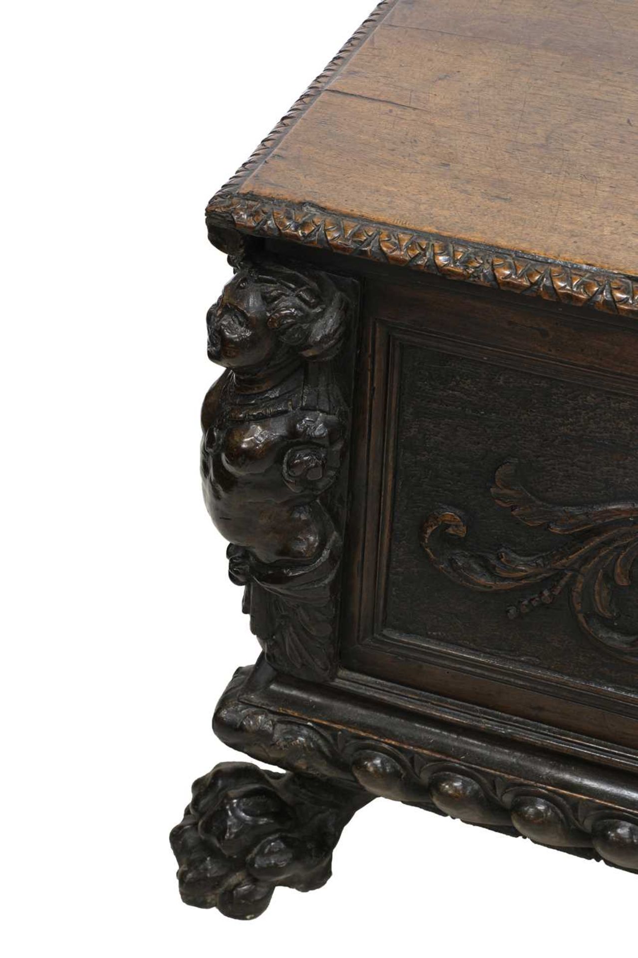 A North Italian walnut cassone, - Image 6 of 17