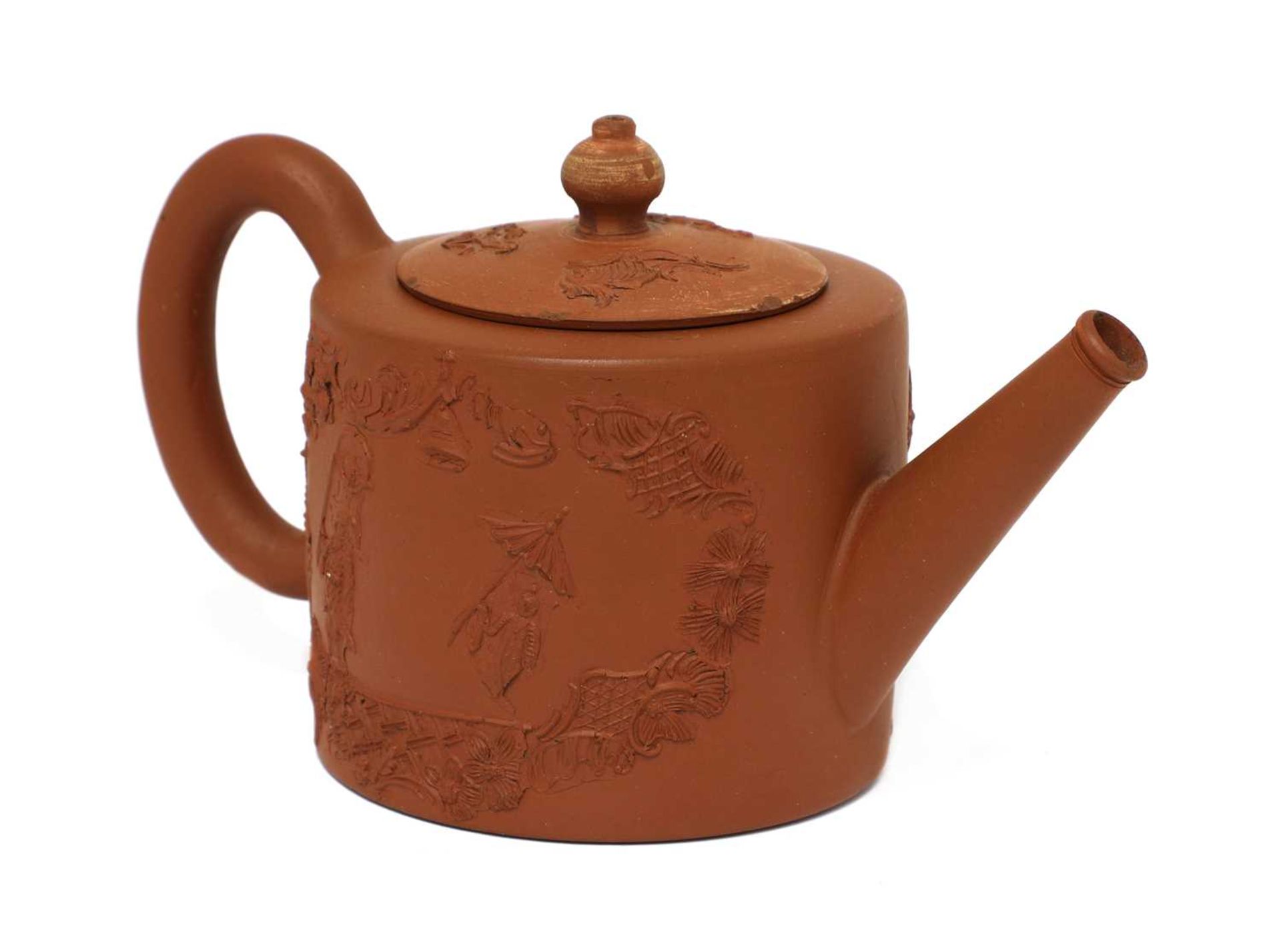 A Staffordshire redware small cylindrical teapot and cover, - Image 2 of 4