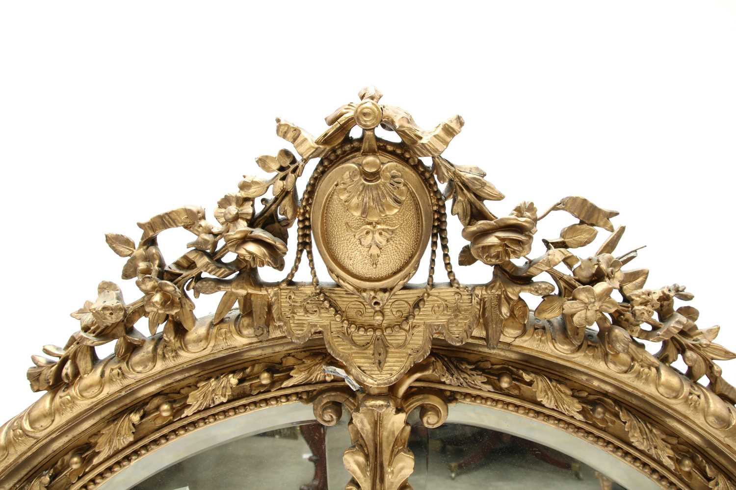 A French gilt gesso wall mirror, - Image 11 of 15