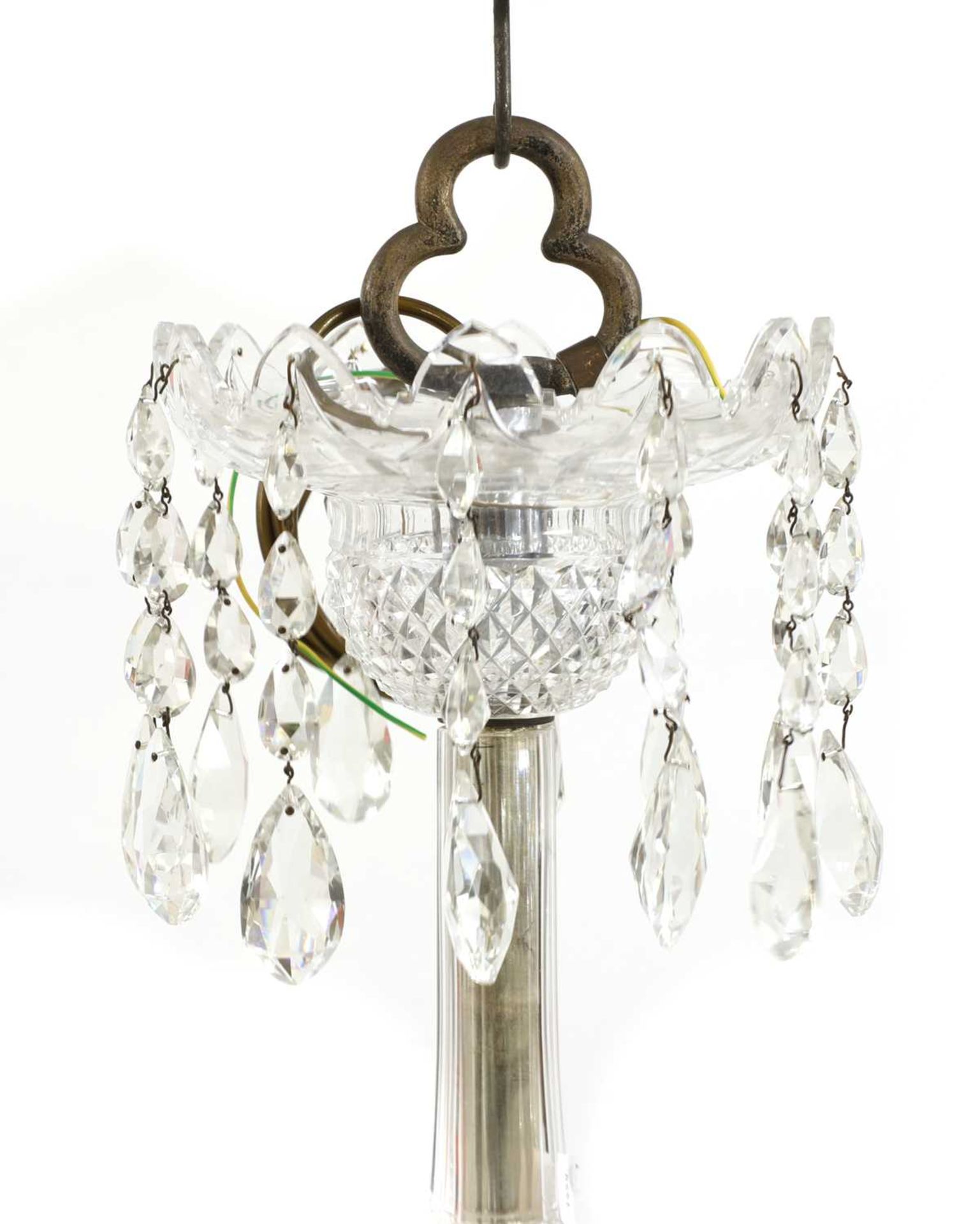 A clear glass chandelier, - Image 6 of 6