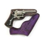 A cased six-shot pin-fire Belgian revolver,