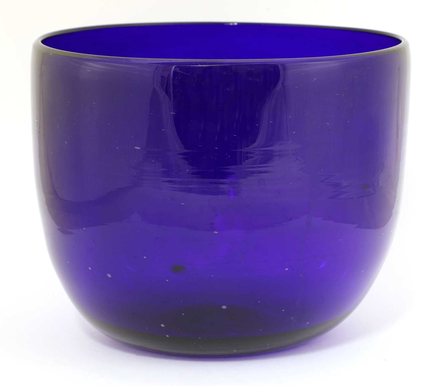A large 'Bristol' blue glass bowl,