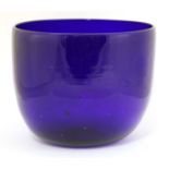 A large 'Bristol' blue glass bowl,