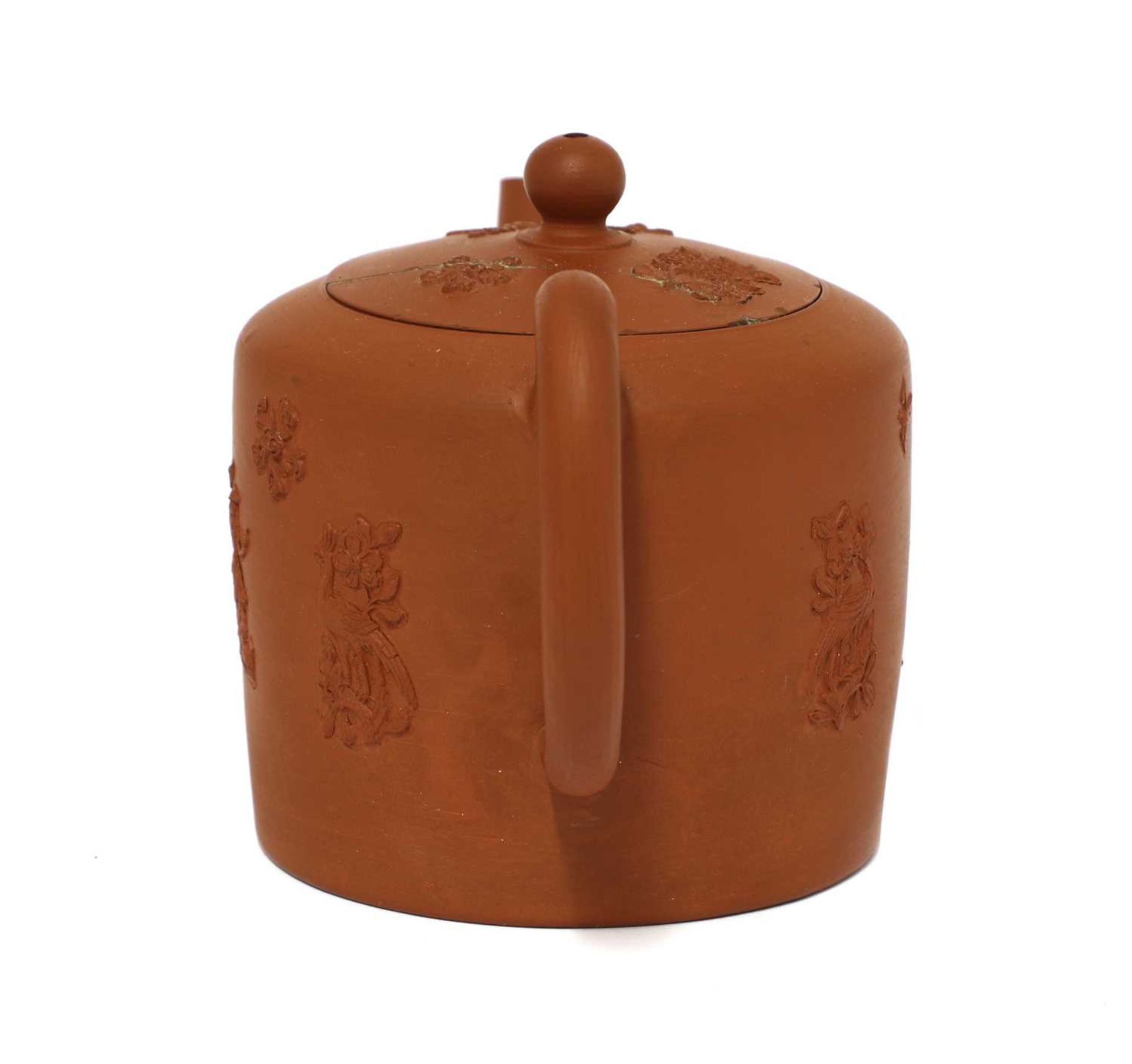 A Staffordshire redware small cylindrical teapot and cover, - Image 2 of 4