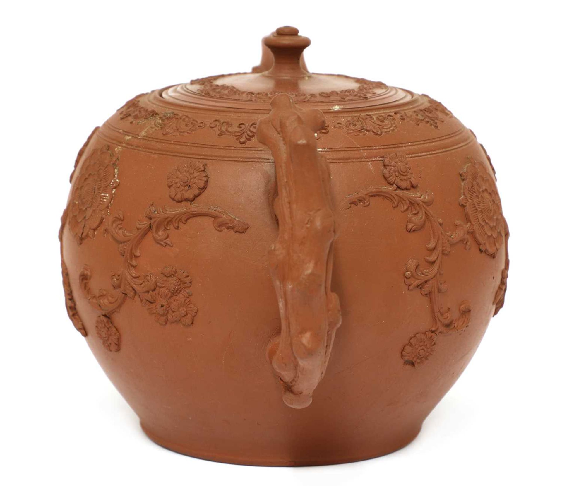 A Staffordshire redware large globular teapot and cover, - Image 2 of 4