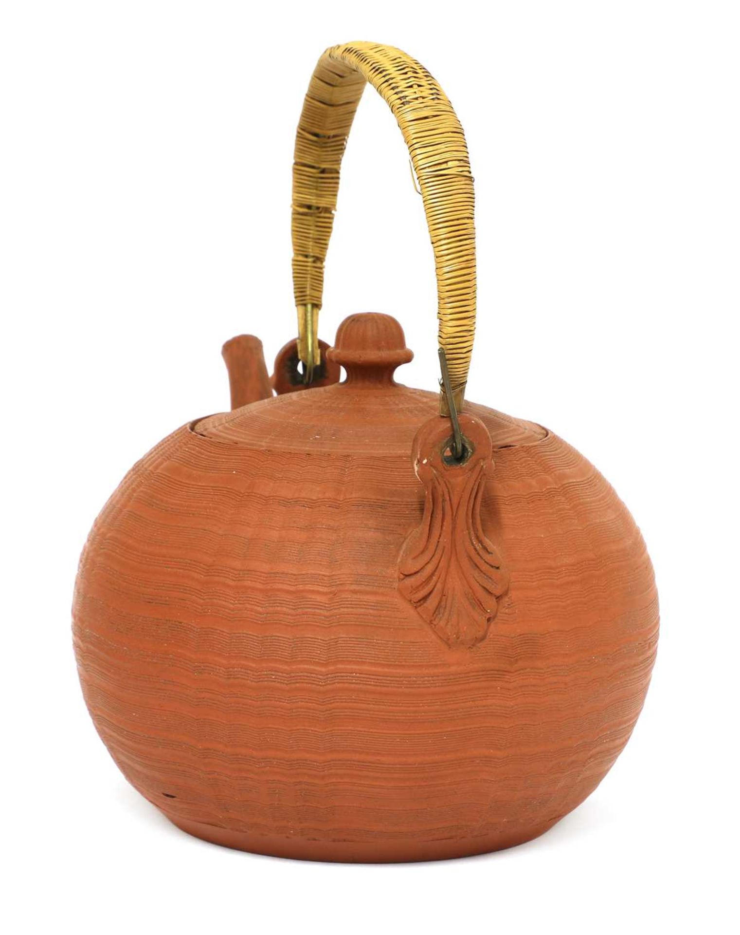 A Staffordshire redware globular tea kettle and cover, - Image 3 of 4