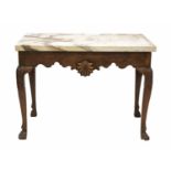 An unusual Irish oak and pine marble top console table,