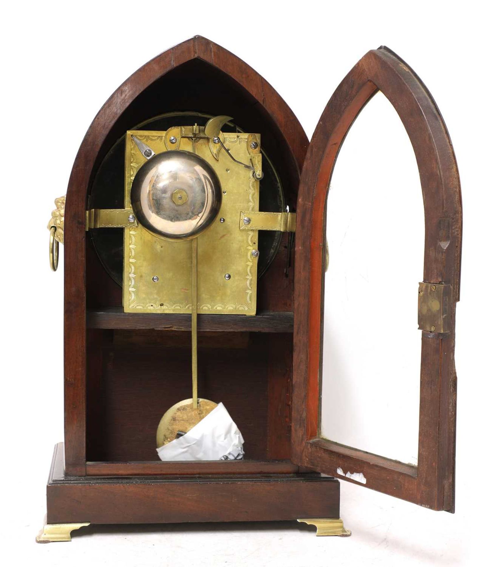 A mahogany lancet-cased bracket clock, - Image 5 of 5