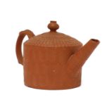 A Staffordshire redware miniature cylindrical teapot and cover,