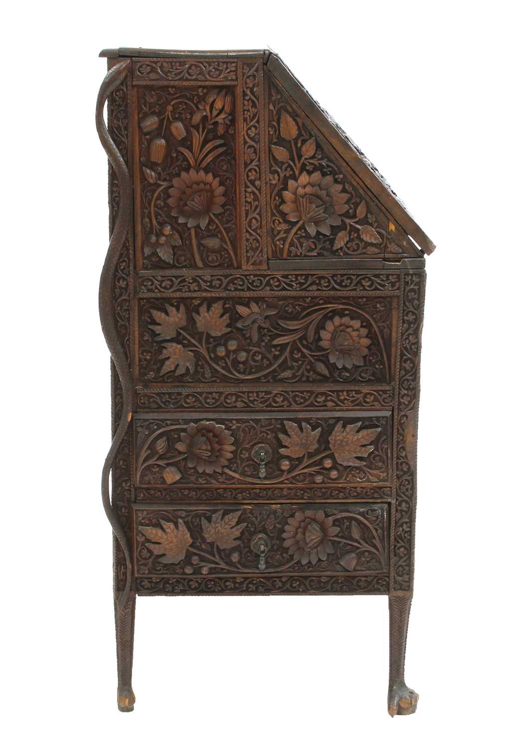 An Anglo-Indian rosewood bureau, - Image 7 of 10