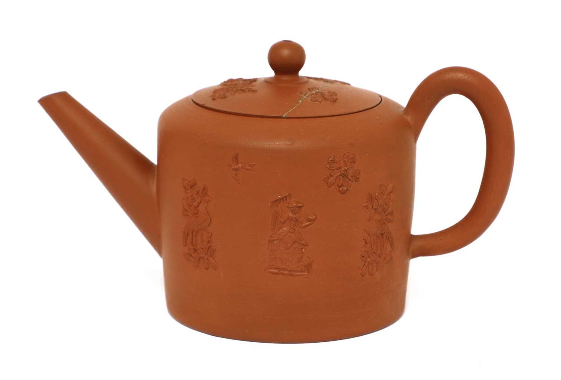 A Staffordshire redware small cylindrical teapot and cover, - Image 3 of 4