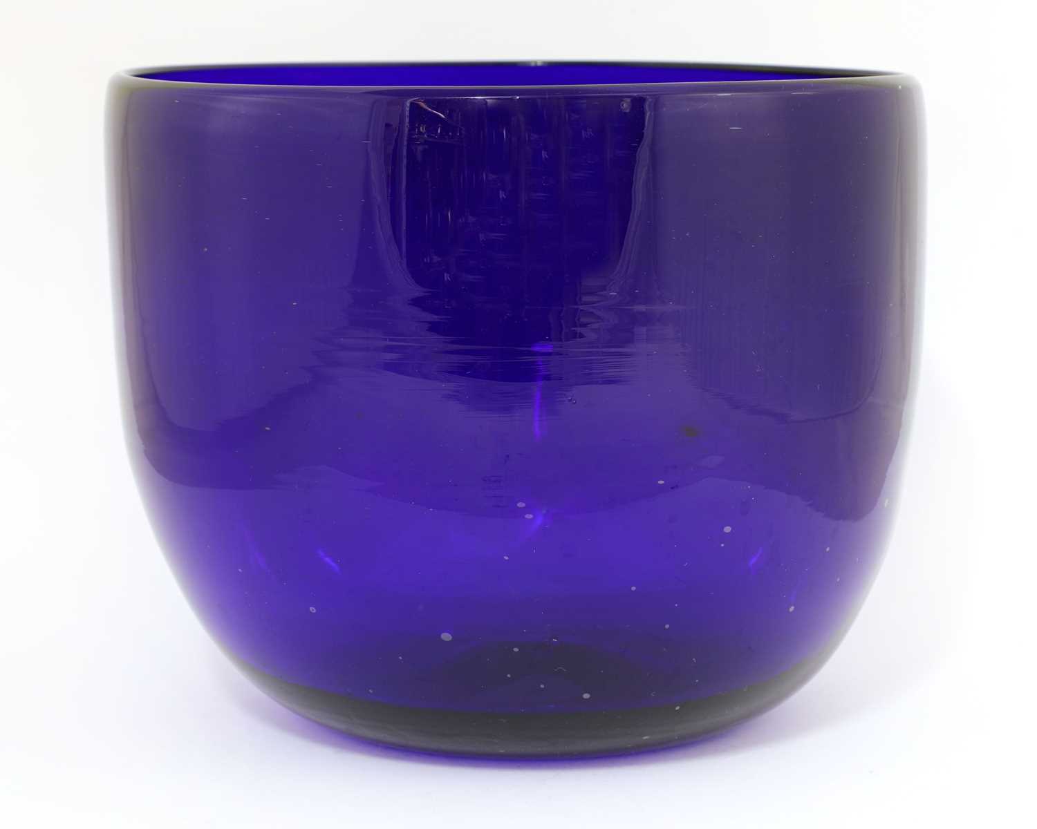 A large 'Bristol' blue glass bowl, - Image 2 of 5