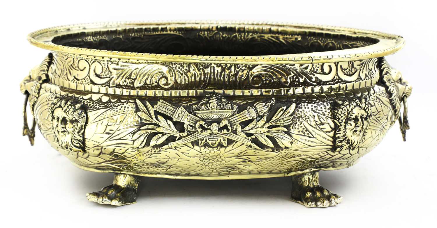 An embossed brass wine cooler, - Image 3 of 4