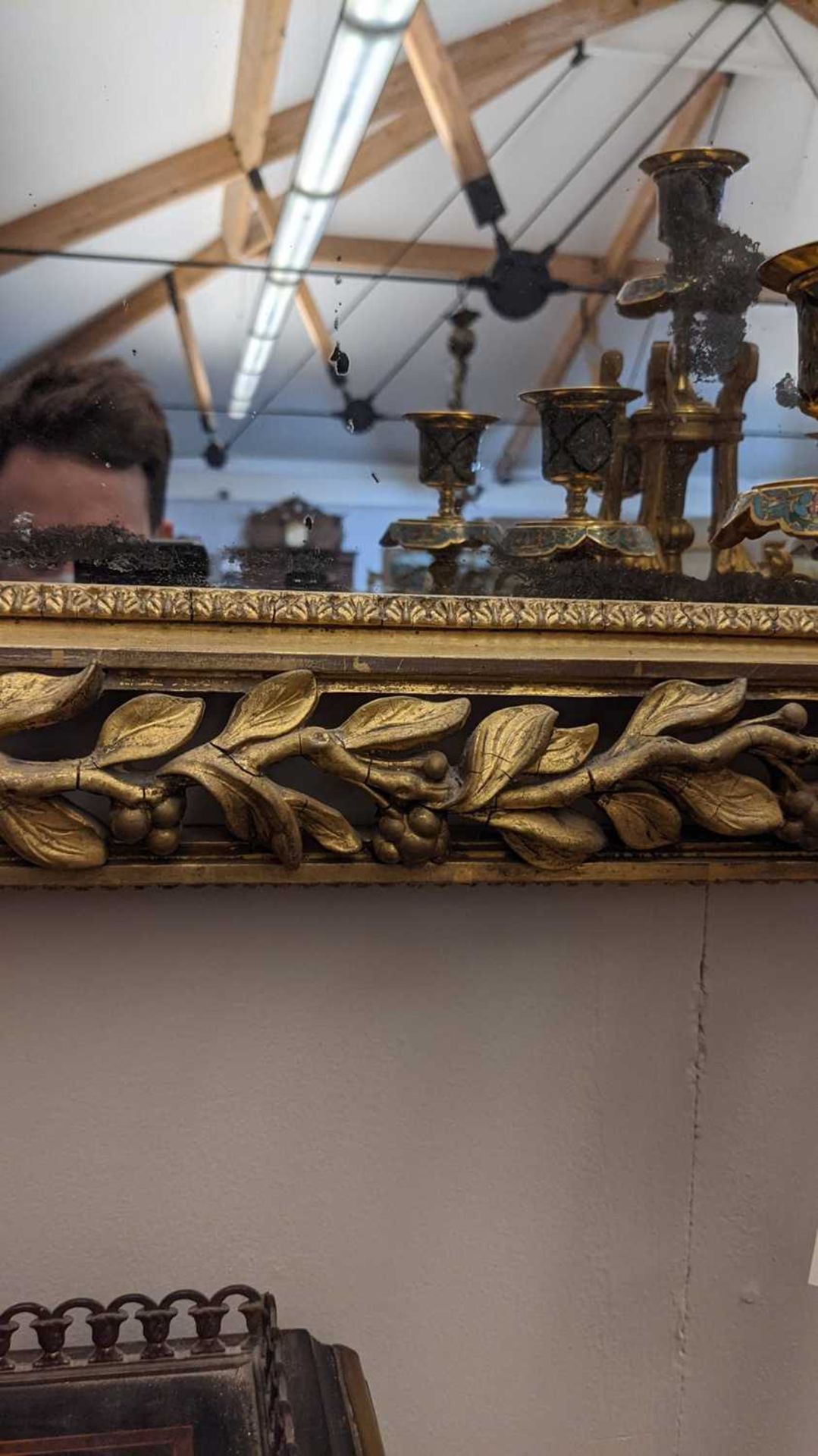 A carved giltwood framed mirror, - Image 10 of 12