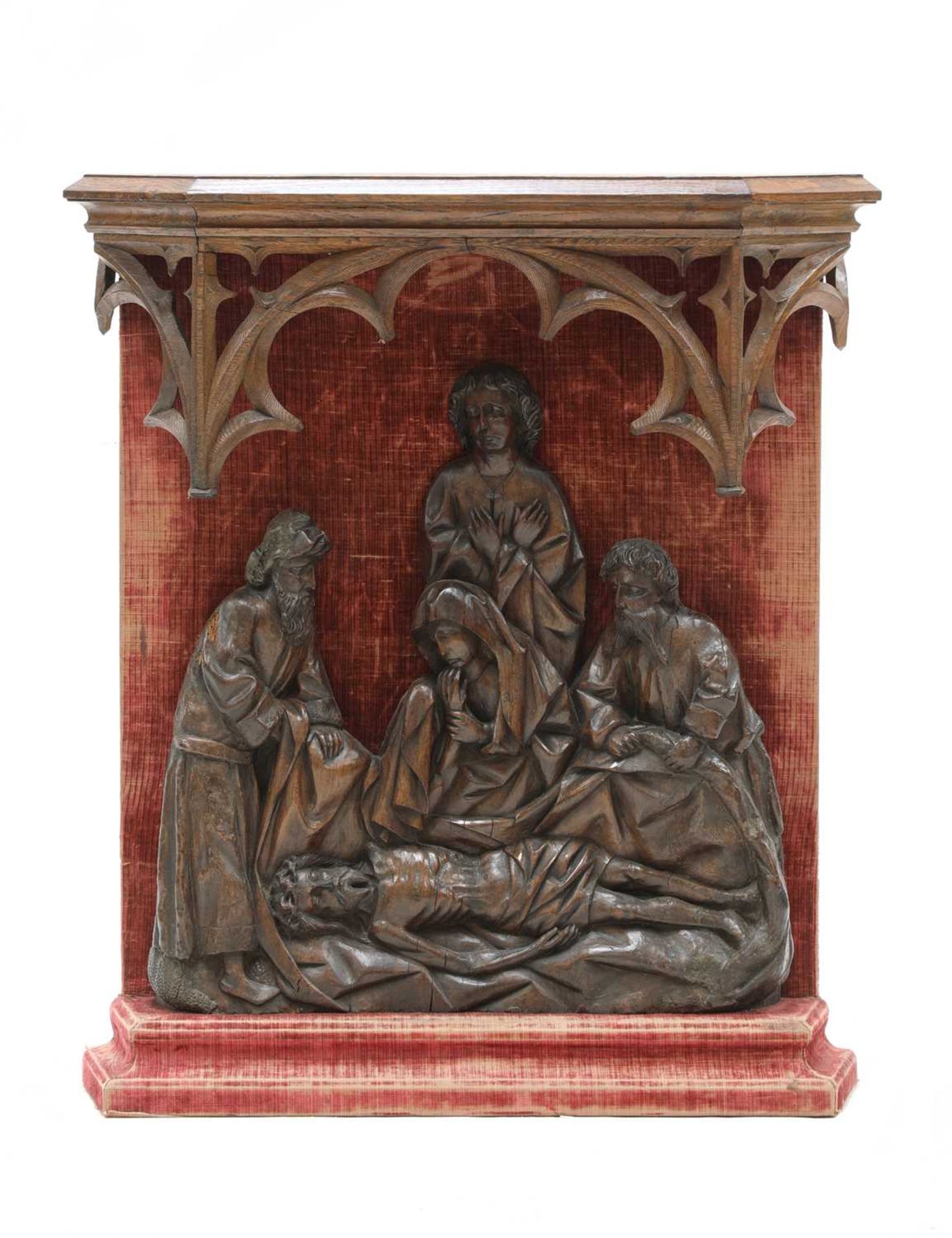 A Flemish carved walnut relief,