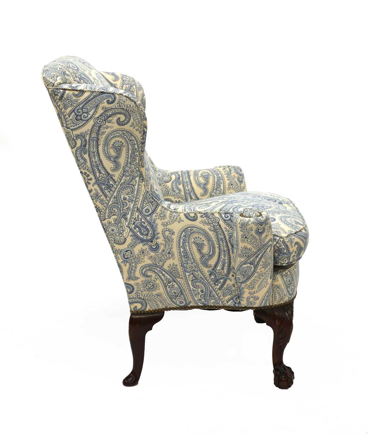 A George II-style wing back armchair, - Image 3 of 4