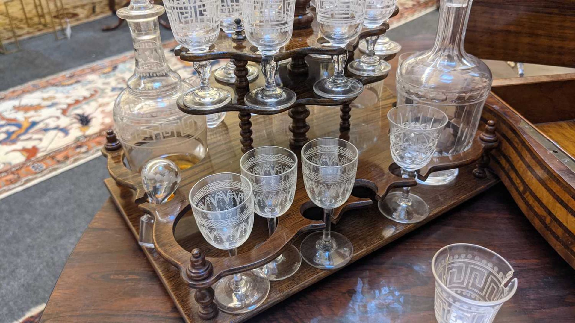 A Victorian burr walnut tabletop drinks cabinet, - Image 9 of 9