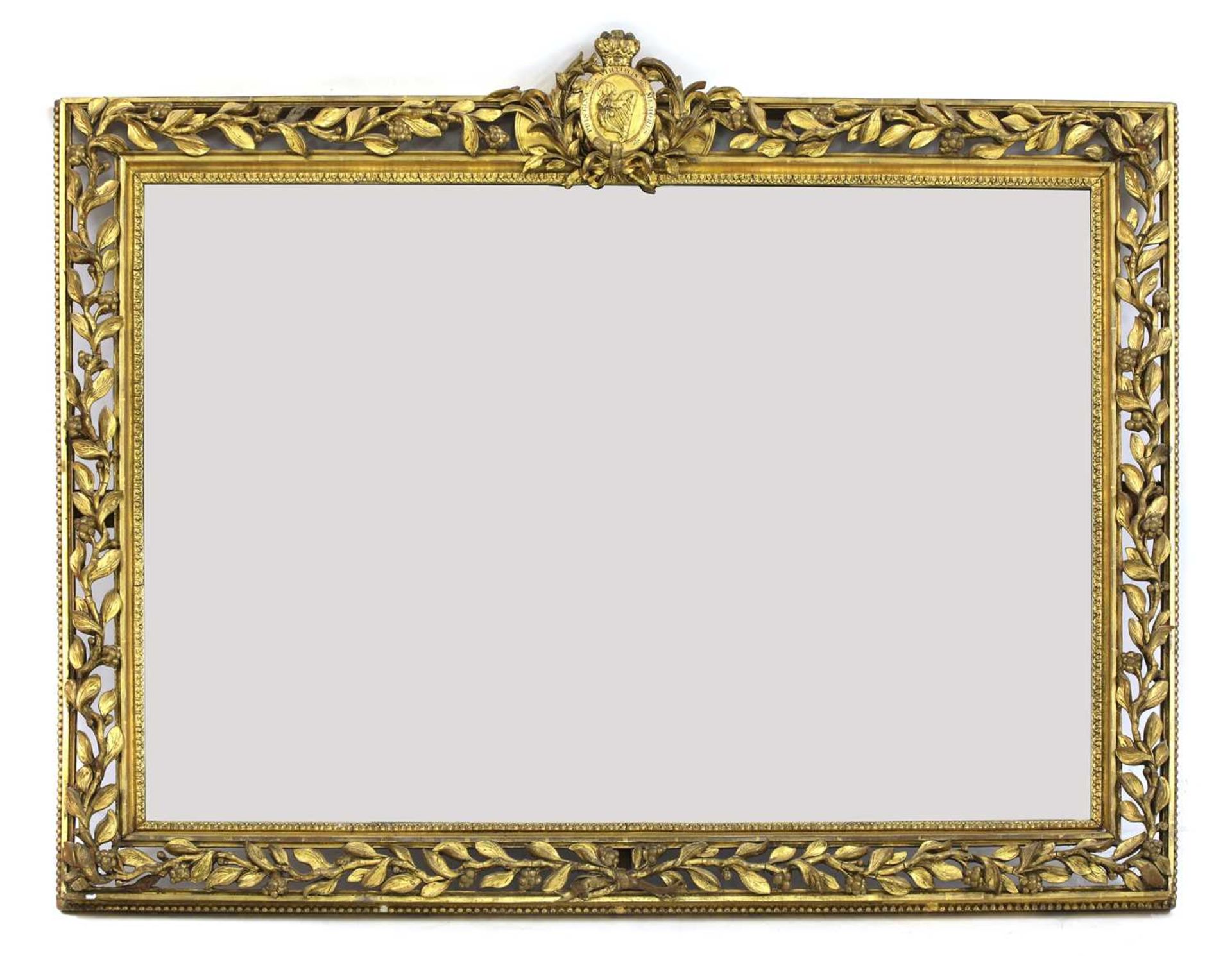 A carved giltwood framed mirror,