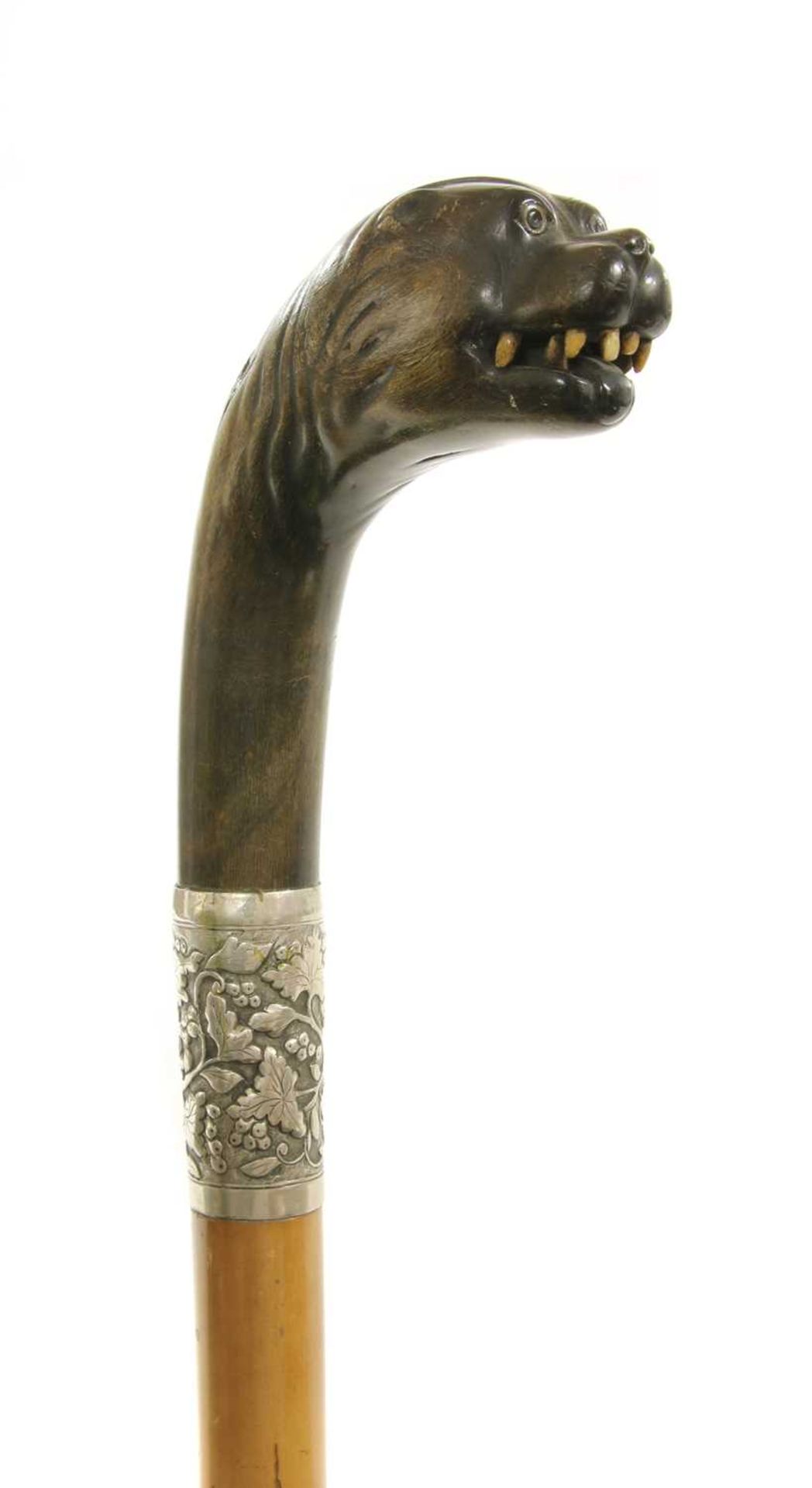 A malacca and rhino horn walking stick,