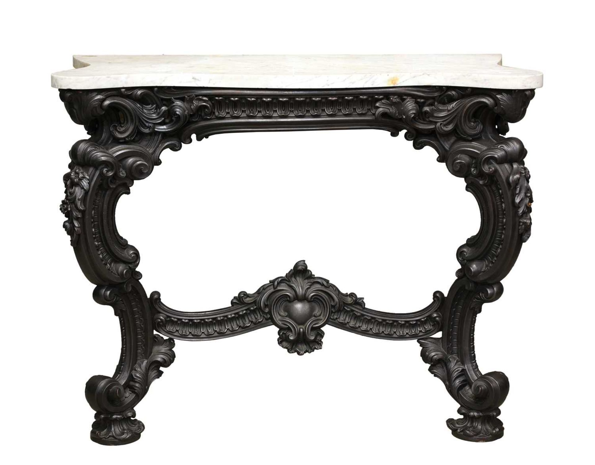 A pair of cast iron and marble console tables, by James Yates, Rotherham, - Image 11 of 15