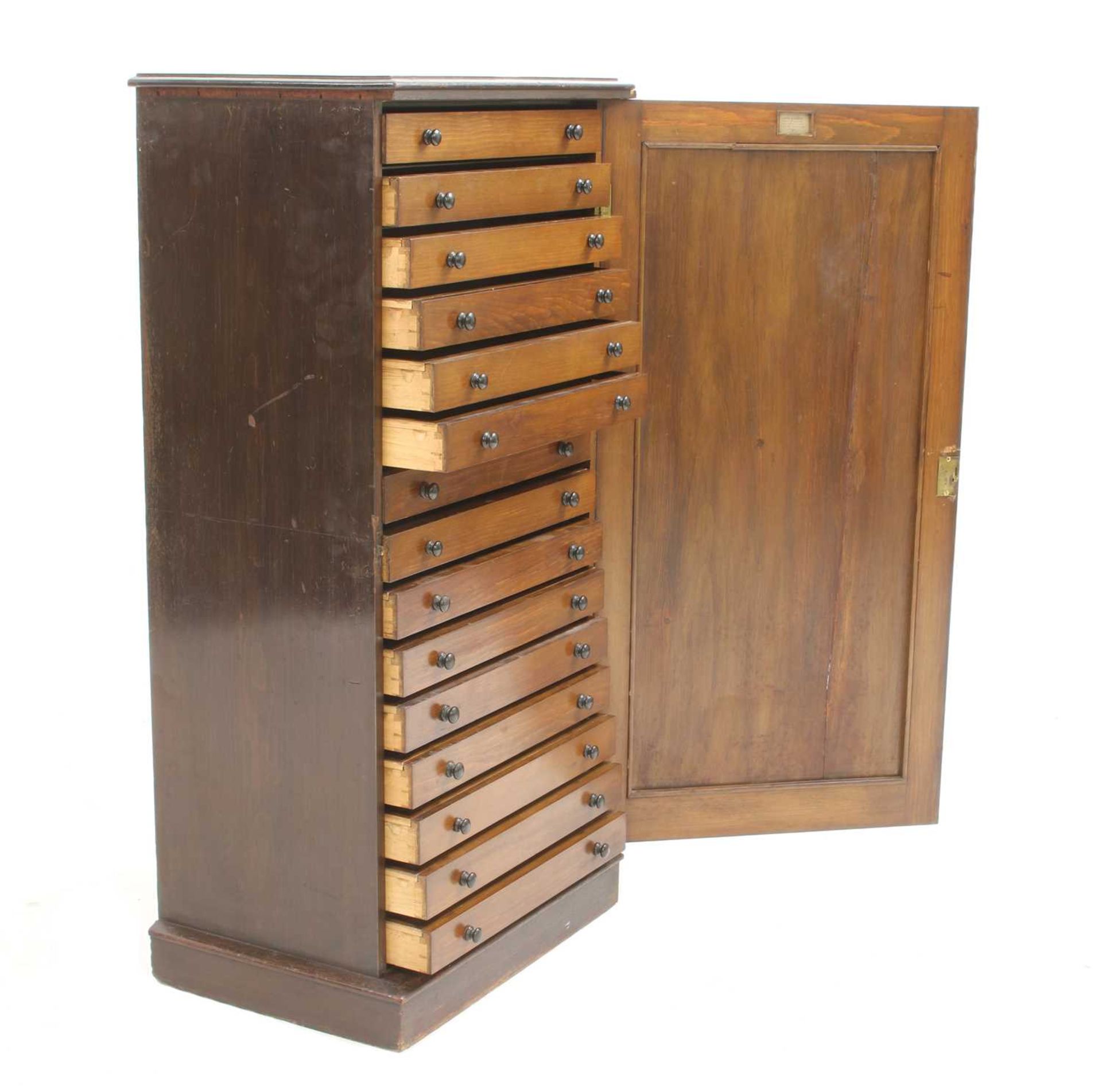 A beech collector's cabinet