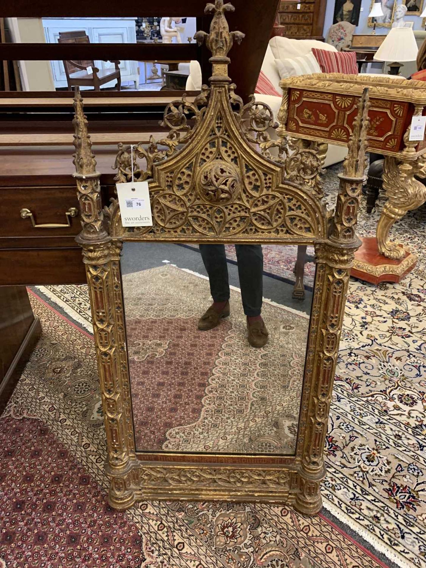 A Gothic Revival wall mirror, - Image 5 of 38