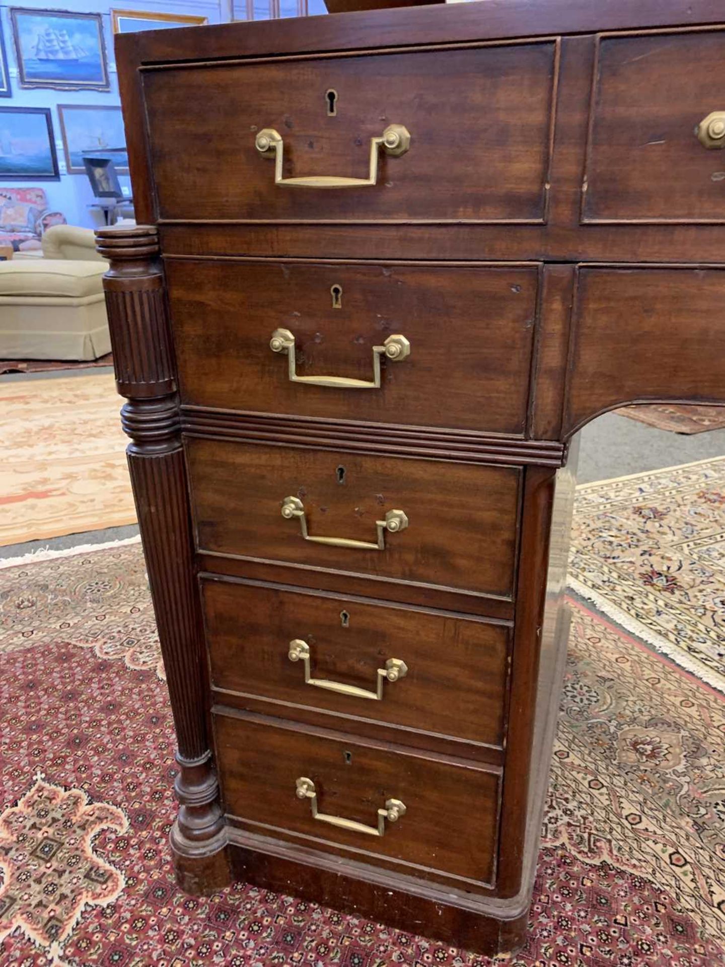 A George III mahogany architect's desk/secretaire, - Image 19 of 30