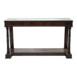 A pair of North Italian ebony console tables,