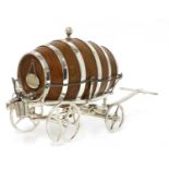 A good simulated oak and silver-plated spirit waggon,