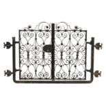An ornate Italian iron window grille,