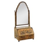 A Regency lacquered dressing table mirror,