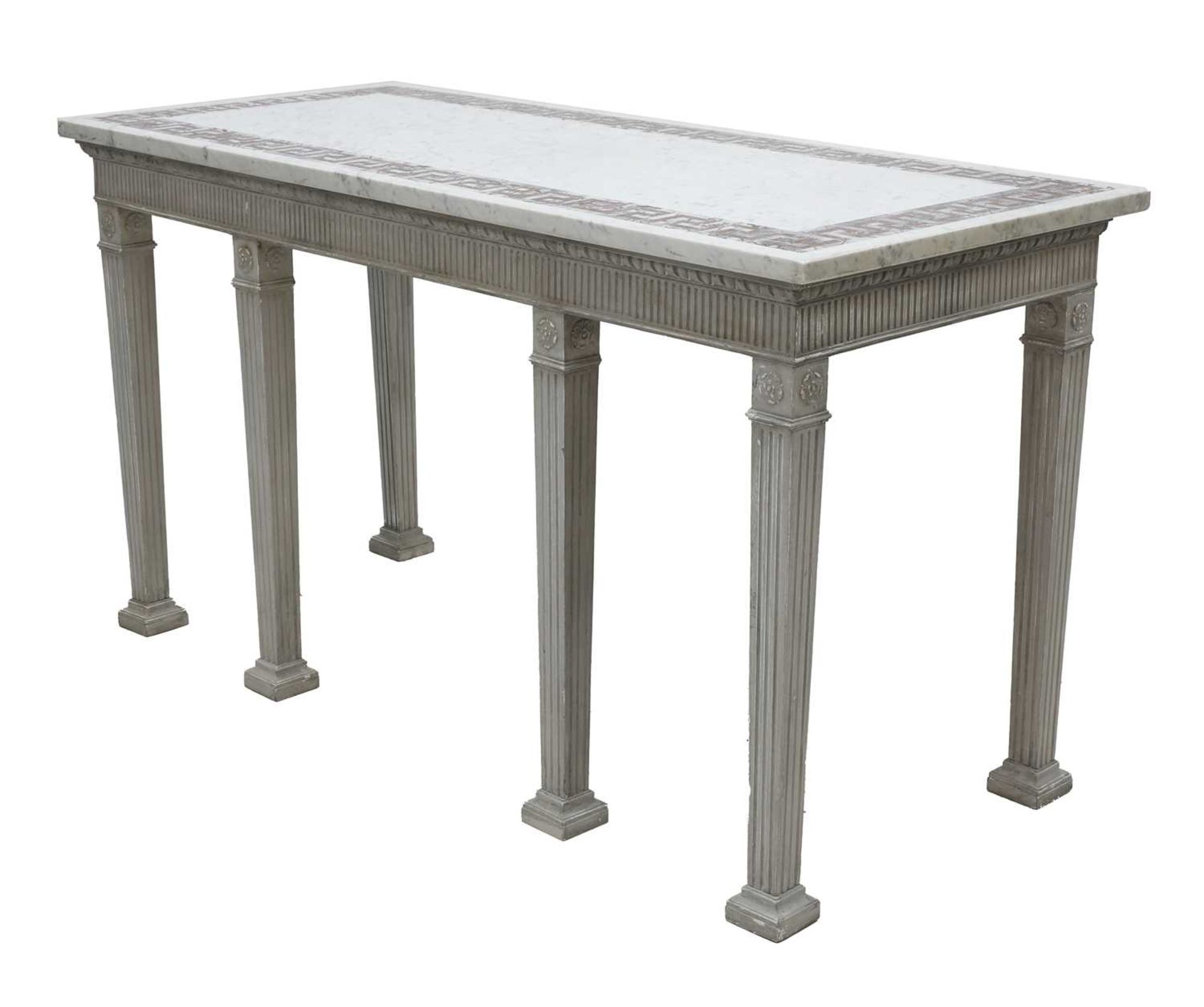 A pair of contemporary marble-topped console tables, - Image 3 of 11