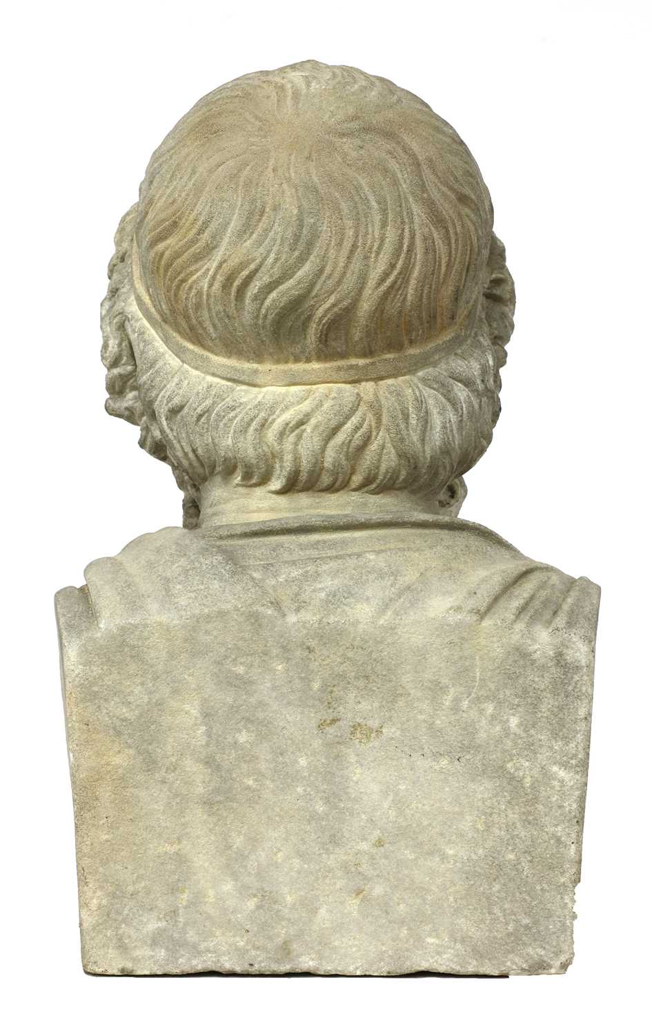 A carved limestone bust of Homer, - Image 3 of 6
