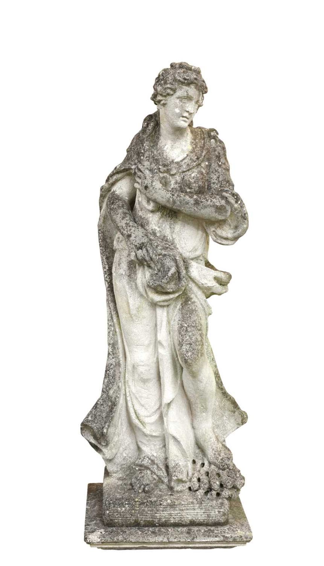 A weathered composite stone figure after the antique