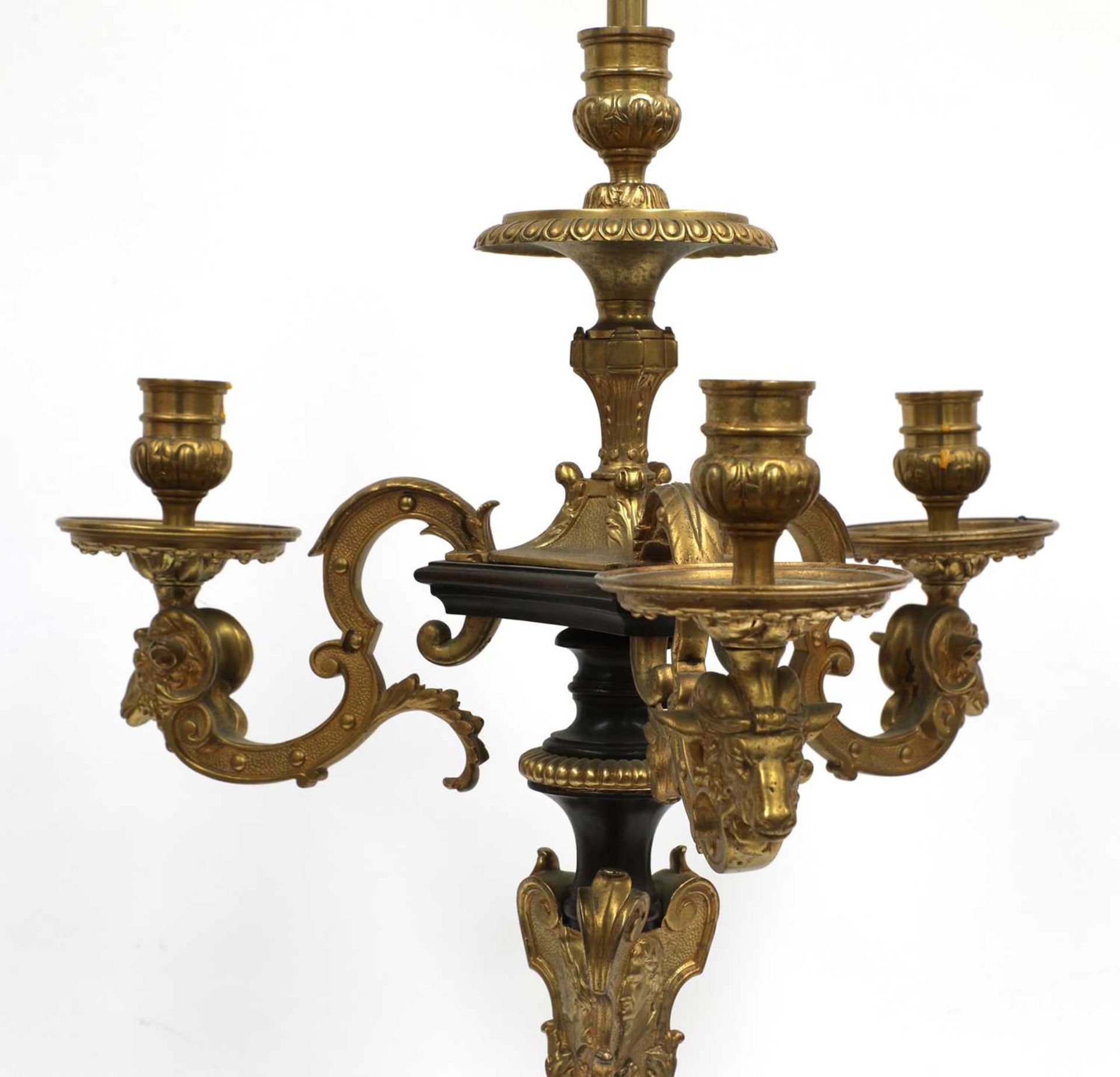 A French gilt and patinated bronze table lamp, - Image 4 of 4