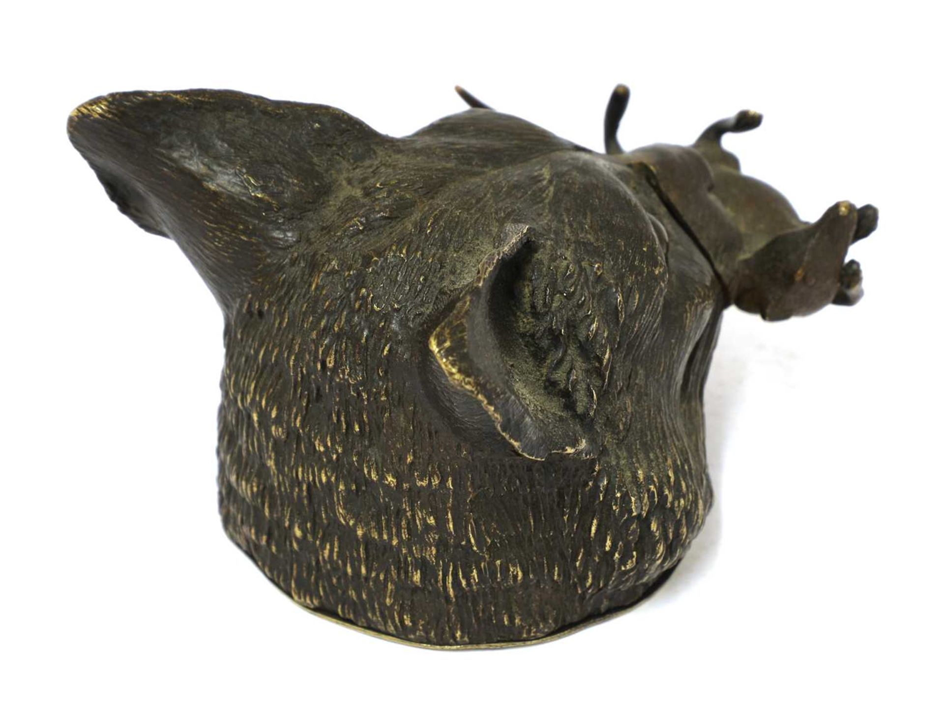 A cold-painted bronze novelty inkwell, - Image 3 of 4